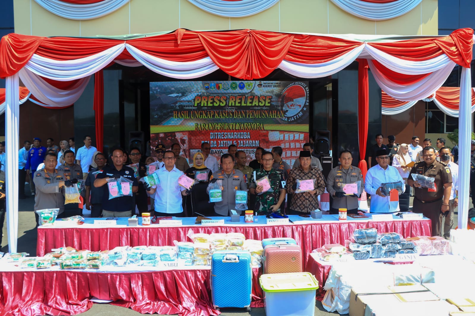 Operasi Tumpas Narkoba 2023, Polda Jatim Berhasil Amankan Tersangka Pengedar Jaringan Antar Pulau dan Provinsi