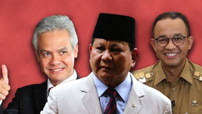Survei Capres LSI: Prabowo 37%, Ganjar 35,2%, Anies 22,7%