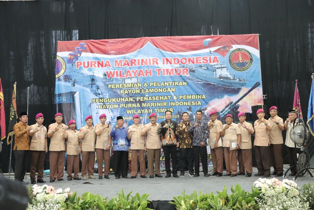Wakapolres Lamongan Hadiri Peresmian Dan Pelantikan Pengukuhan Penasehat Serta Pembina Purna Marinir Indonesia Rayon Lamongan