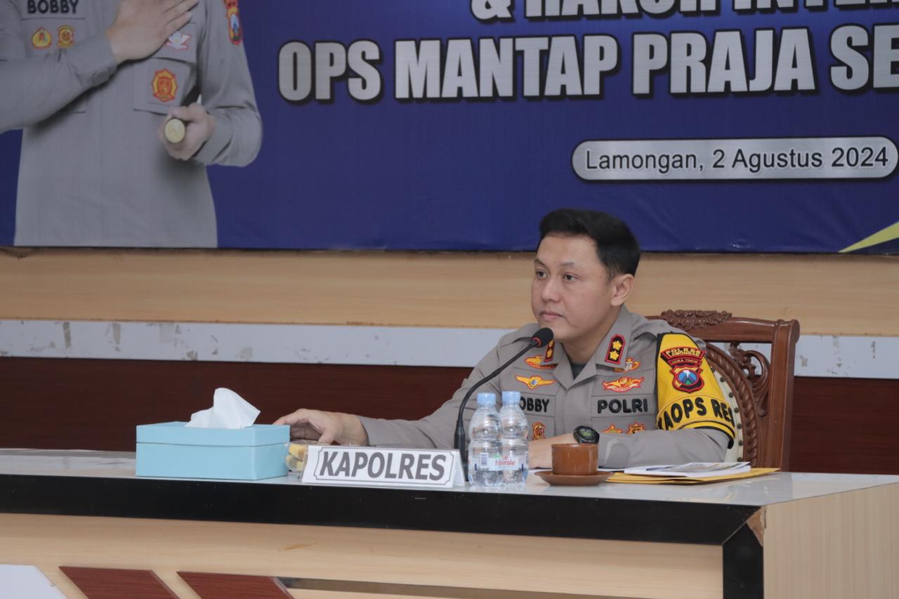 Polres Lamongan Adakan Anev Sitkamtibmas untuk Evaluasi Kinerja Bulan Juni dan Juli 2024