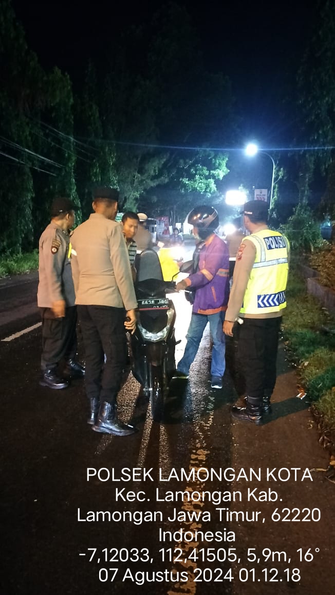 Polsek Rayon 1 Lamongan Tingkatkan Keamanan, Razia Malam Cegah tindak Pidana 3 C