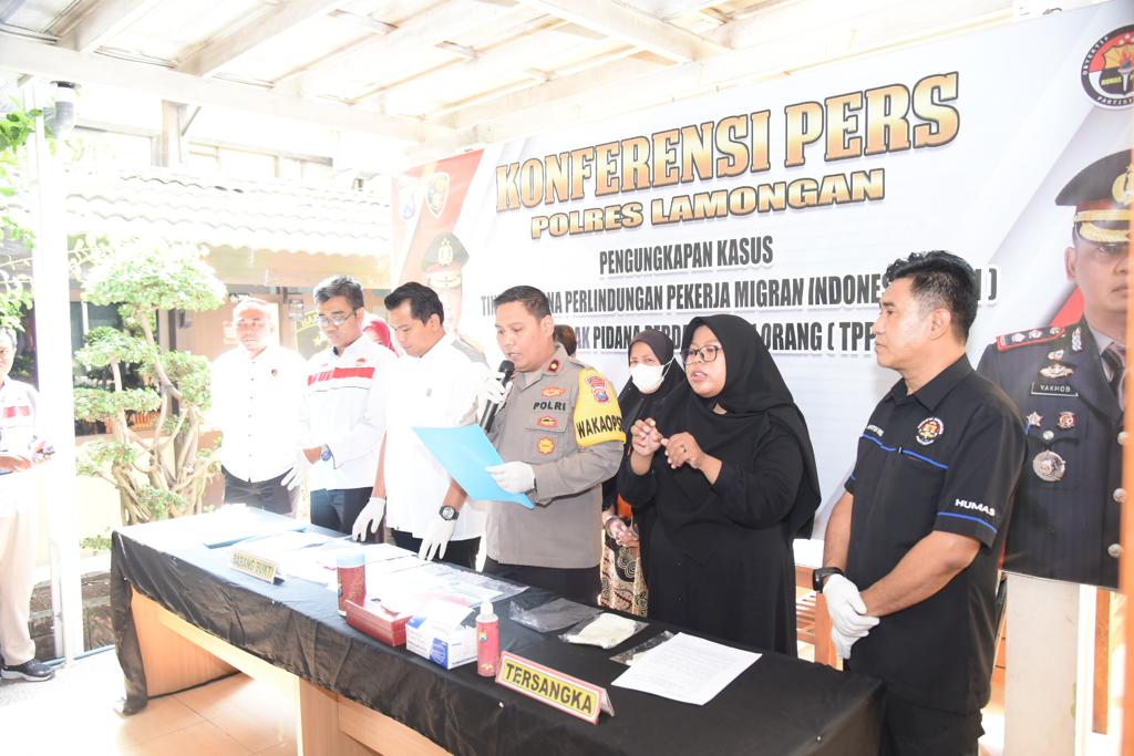 Polres Lamongan Ungkap TPPO Tiga CPMI Berhasil Diselamatkan