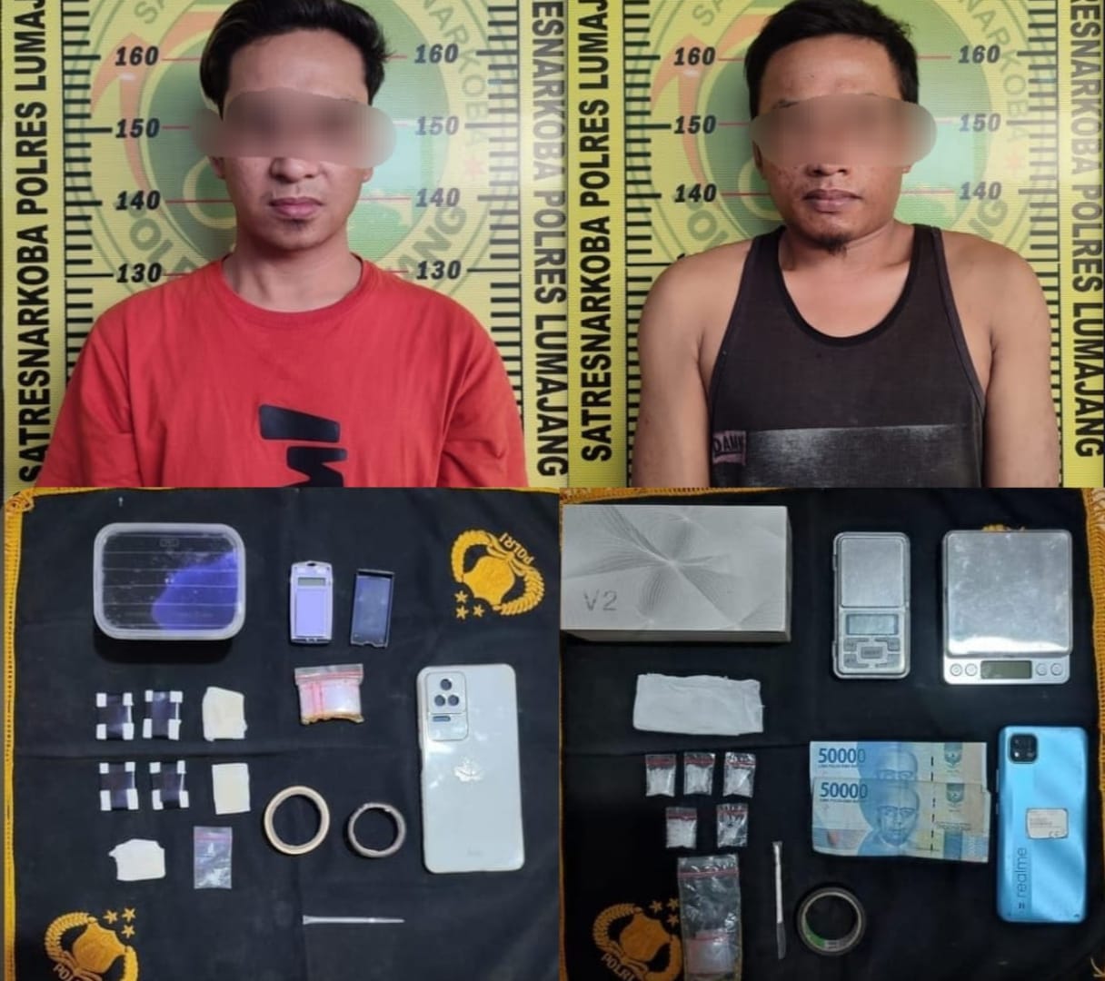 Polres Lumajang Amankan  Dua Tersangka Pengedar Sabu