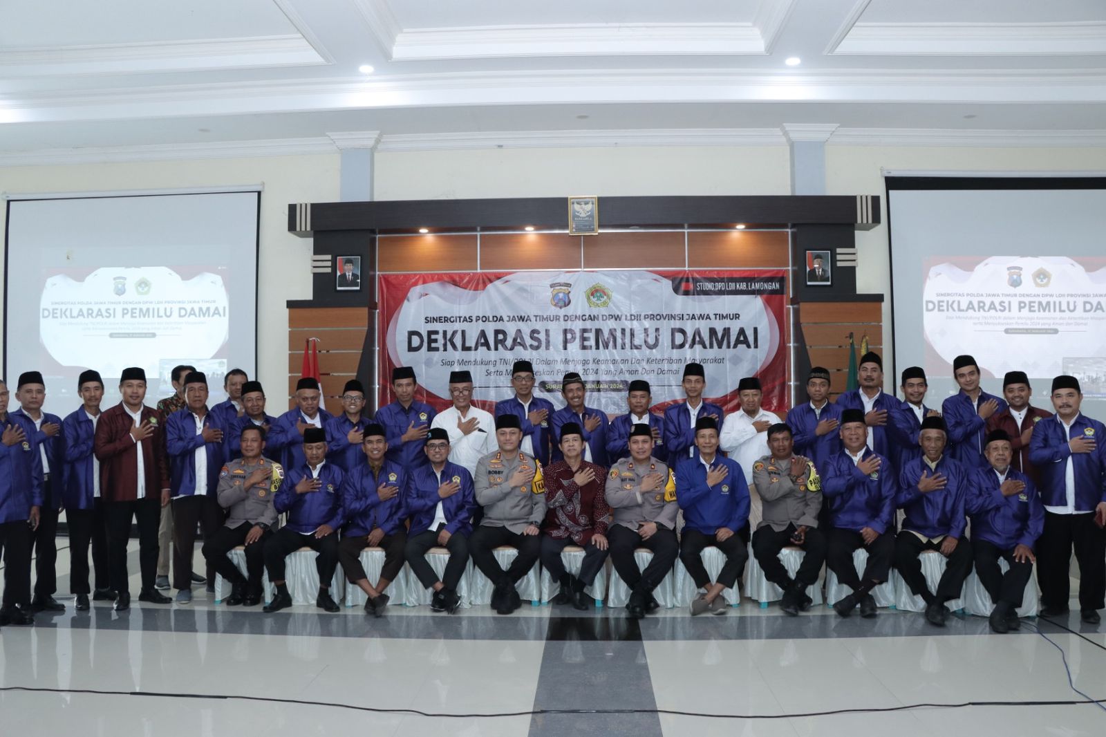 Kapolres Lamongan Hadiri Deklarasi Pemilu Damai 2024 Secar Virtual Oleh LDII Provinsi Jatim