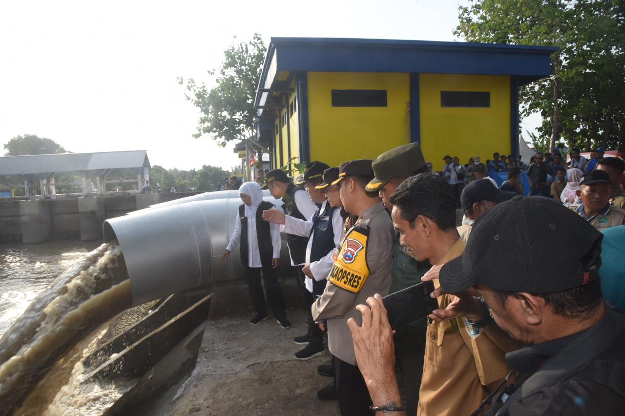 Wakapolres Lamongan Hadiri Peresmian Pompa Pengendali Banjir Oleh Gubernur Jatim