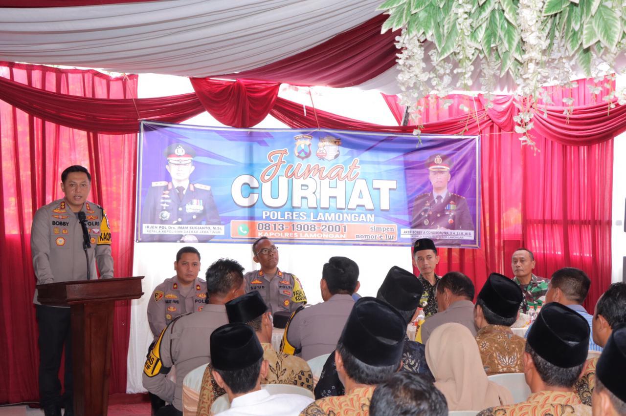 Jumat Curhat Polres Lamongan Bersama Forkopimcam dan Kades Se Kecamatan Kedungpring