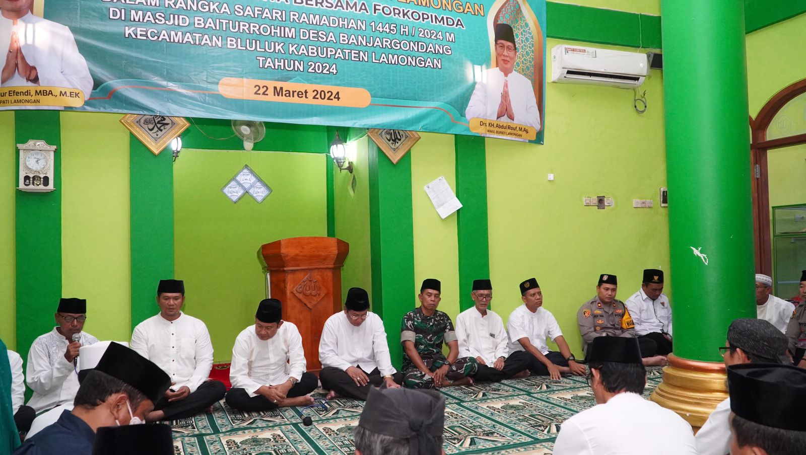Wakapolres Lamongan Dan Forkopimda Gelar Safari Ramadhan Di Masjid Baiturohim Bluluk
