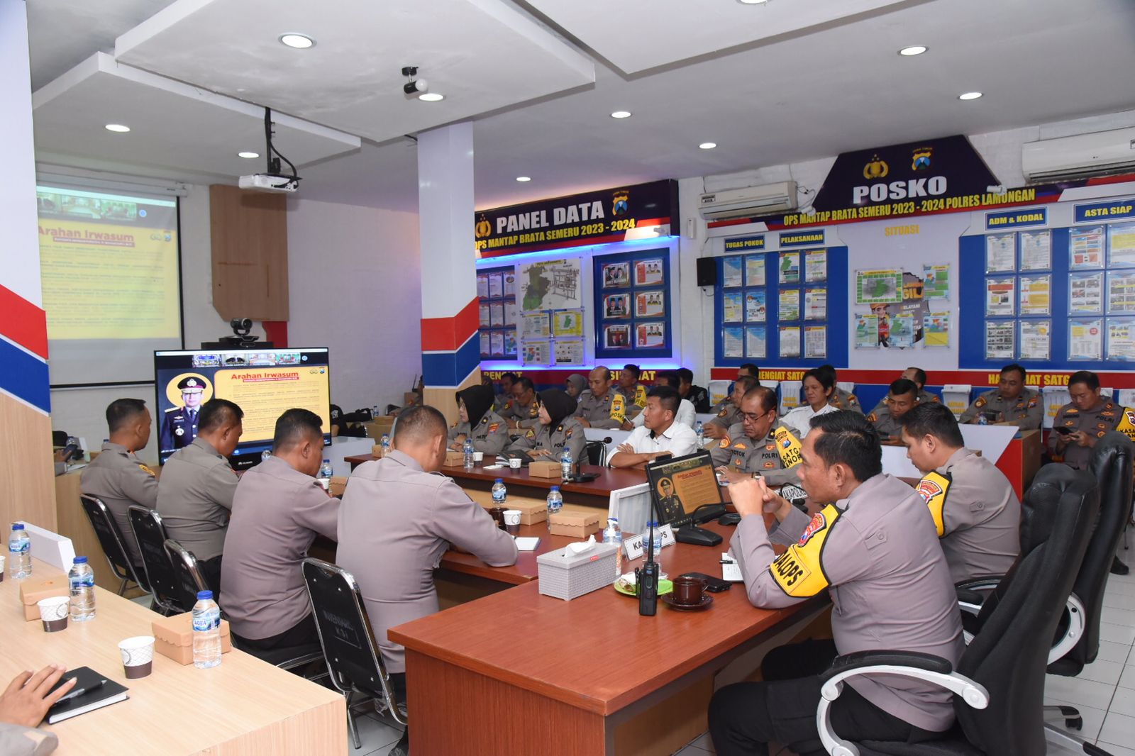 Polres Lamongan Ikuti Zoom Meeting Anev Kamtibmas Jajaran Polda Jawa Timur