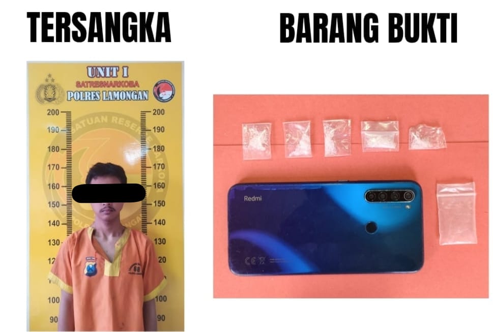 Polres Lamongan Berhasil Amankan Pelaku Pengedar Sabu Sabu