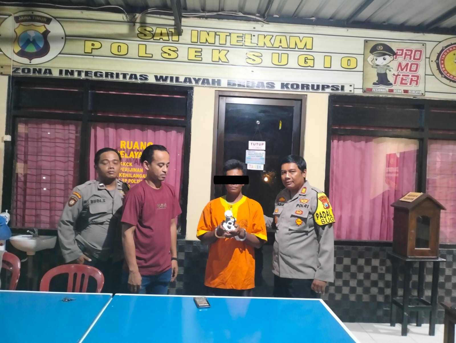 Polsek Sugio Polres Lamongan Berhasil Amankan Pelaku Pencurian Mesin Turbo