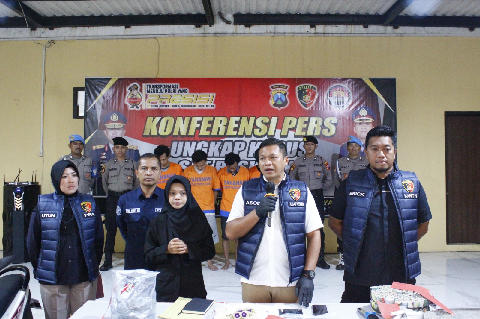 Polresta Sidoarjo Berhasil Ungkap Kasus Jual Beli Bahan Peledak, 4 Tersangka Diamankan