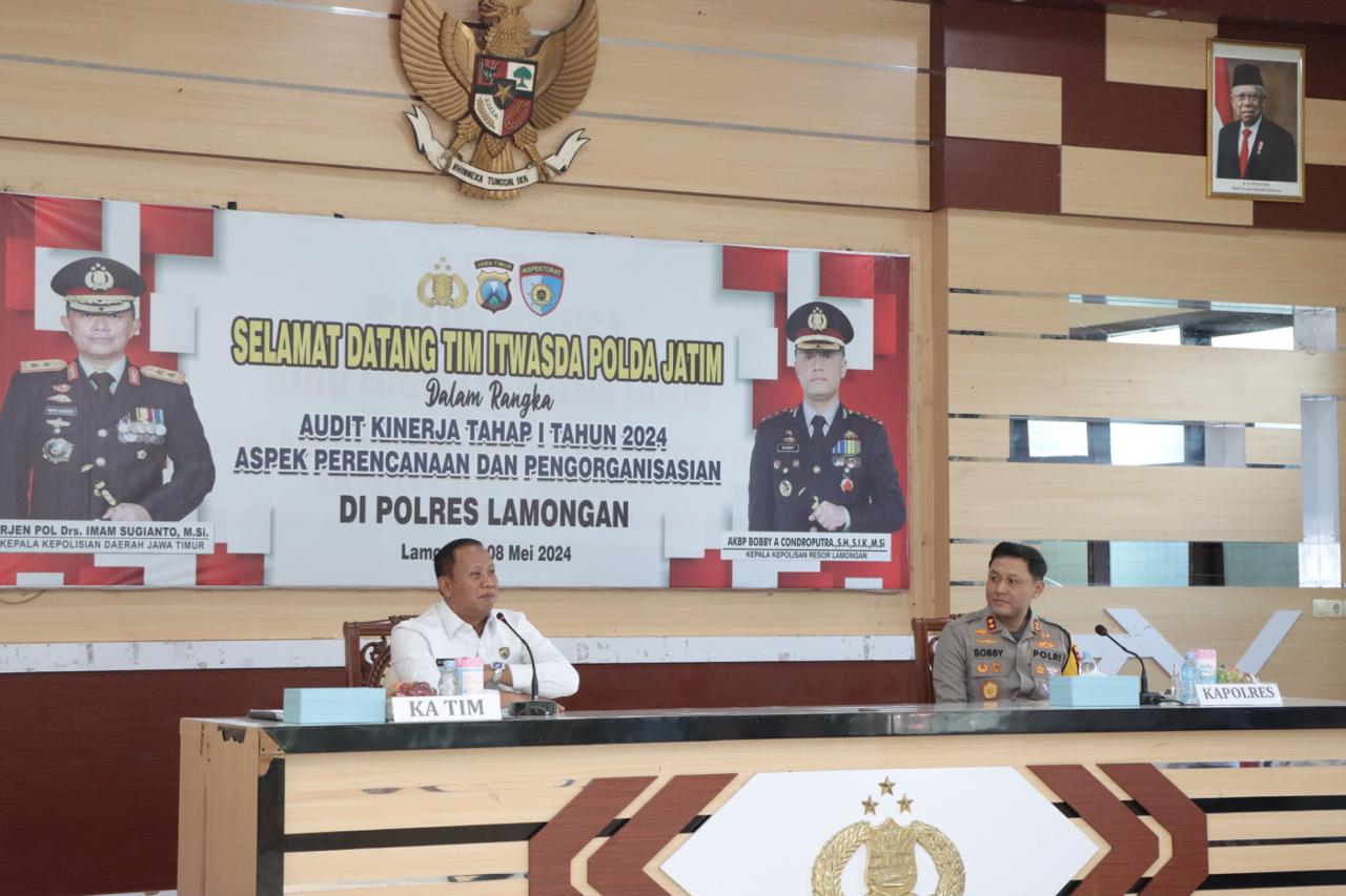 Polres Lamongan Terima Audit Kinerja Itwasda Polda Jatim Tahap I T.A 2024